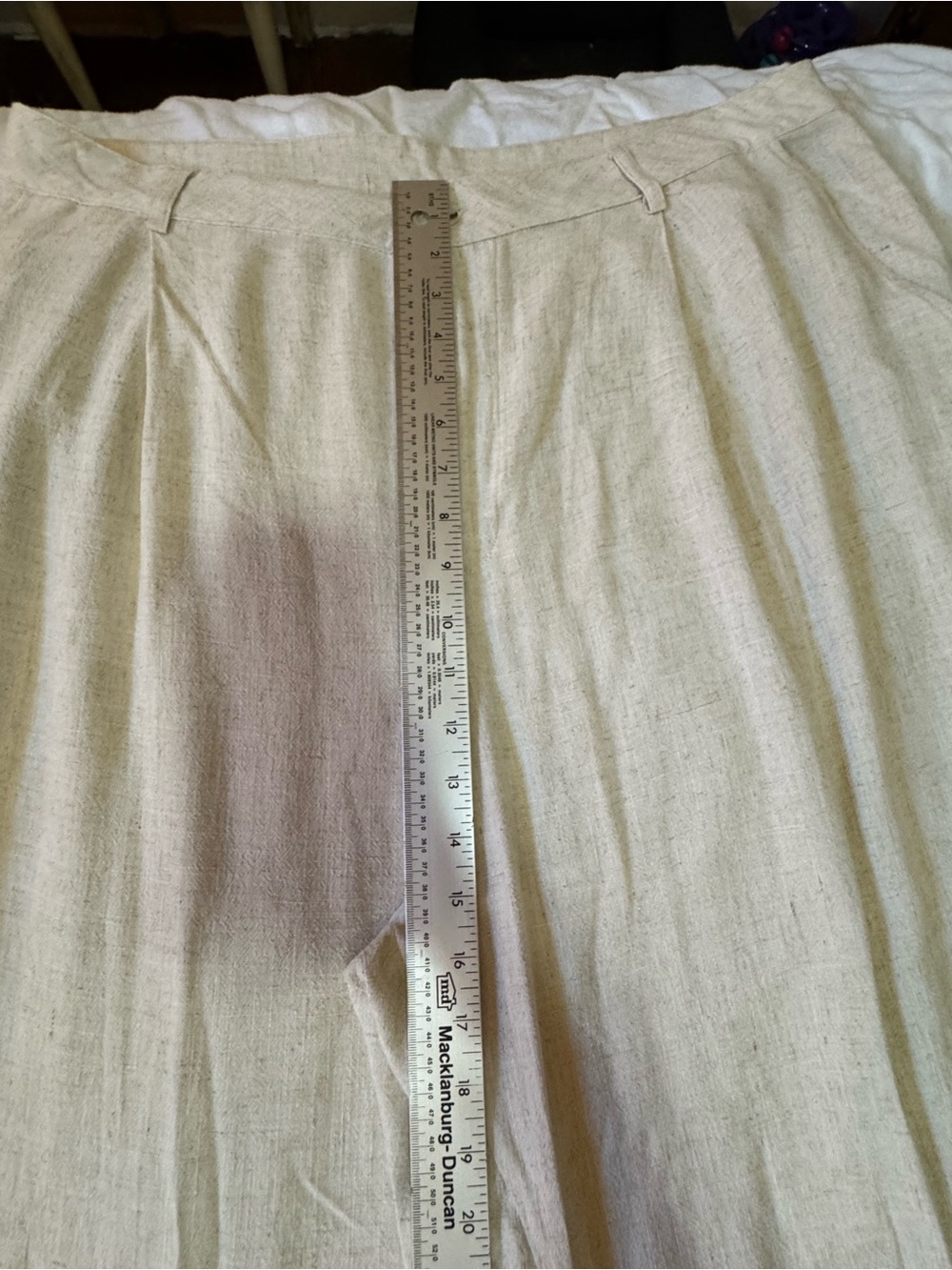 AND NOW THIS Women’s 2X Wide Leg Linen Blend Pants Ivory Natural Boho - Picture 3 of 11
